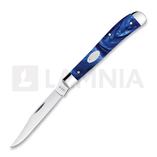 Pocket knife Case Cutlery SparXX Blue Pearl Kirinite Smooth Slimline Trapper 23445