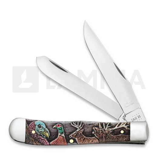 Pocket knife Case Cutlery Sportsman Series Embellished Smooth Natural Bone Trapper Gift Set 60585