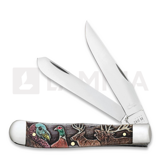 Pocket knife Case Cutlery Sportsman Series Embellished Smooth Natural Bone Trapper Gift Set 60585