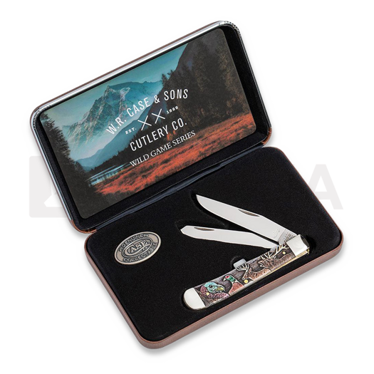 Case Cutlery Sportsman Series Embellished Smooth Natural Bone Trapper Gift Set linkkuveitsi 60585