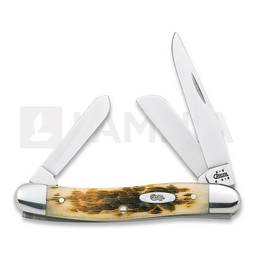 Pocket knife Case Cutlery Stockman Amber Bone 00042
