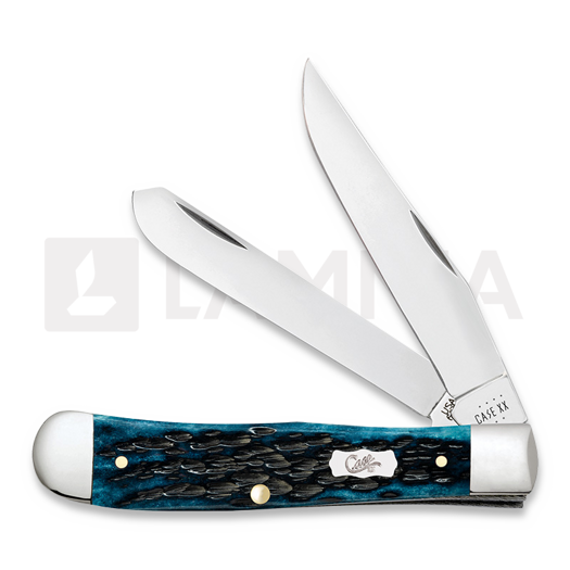 Case Cutlery Trapper, Blue Bone Peach Seed Jig 51850