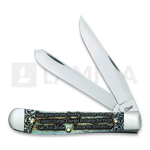 Case Cutlery Trapper Serenity Prayer Bone összecsukható kés 38822