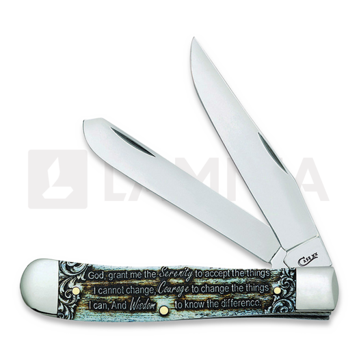 Navaja Case Cutlery Trapper Serenity Prayer Bone 38822