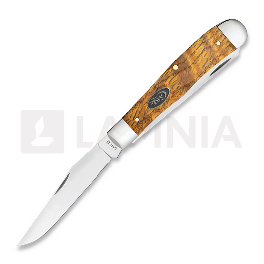 Case Cutlery Trapper, Yellow Curly Oak Smooth 47120