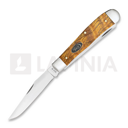 Case Cutlery Trapper, Yellow Curly Oak Smooth 47120