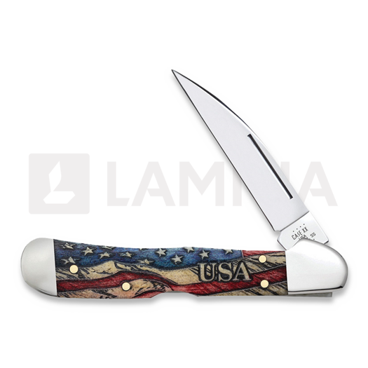 Case Cutlery Vintage Flag Natural Bone Color Wash CopperLock folding knife 36033