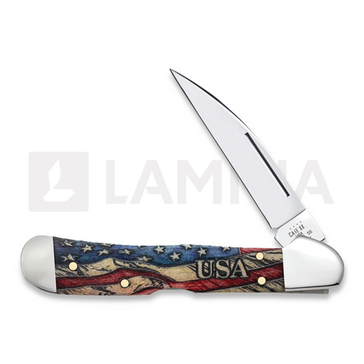 Case Cutlery Vintage Flag Natural Bone Color Wash CopperLock folding knife 36033
