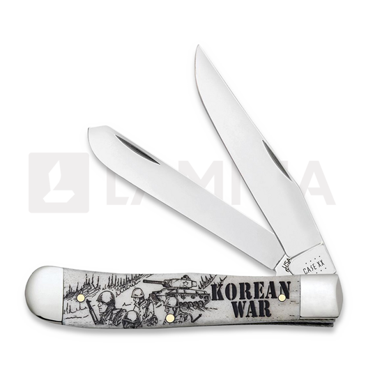 Case Cutlery War Series Korean Natural Bone Smooth Trapper folding knife 50951