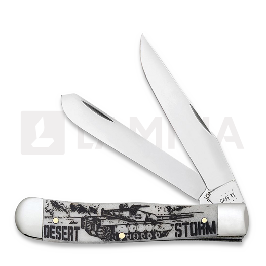 Pocket knife Case Cutlery War Series Smooth Natural Bone Trapper Desert Storm 50953