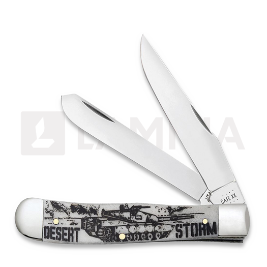 Pocket knife Case Cutlery War Series Smooth Natural Bone Trapper Desert Storm 50953