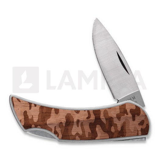 Briceag Case Cutlery Woodchuck Camo Brushed Stainless Steel Executive Lockback 64323