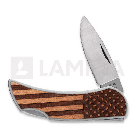 Saliekams nazis Case Cutlery Woodchuck Flag Brushed Stainless Steel Executive Lockback 64324