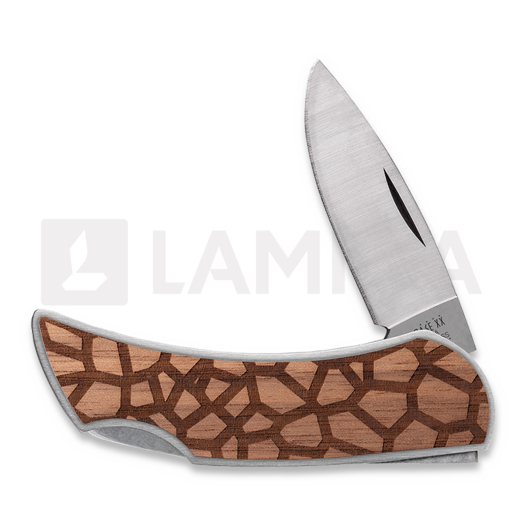 มีดพับ Case Cutlery Woodchuck Giraffe Brushed Stainless Steel Executive Lockback 64320