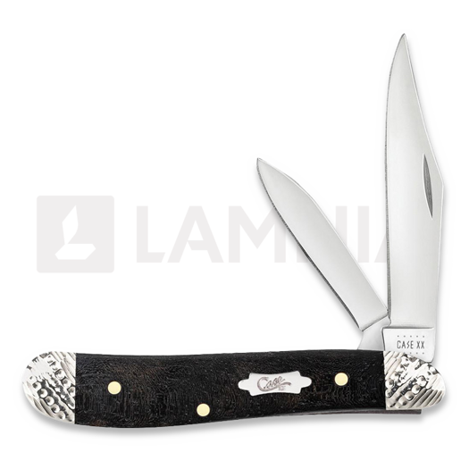 Pocket knife Case Cutlery Worked Bolster Ebony Wood Smooth Peanut 59674