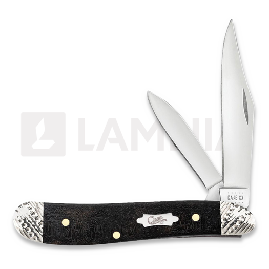 Pocket knife Case Cutlery Worked Bolster Ebony Wood Smooth Peanut 59674