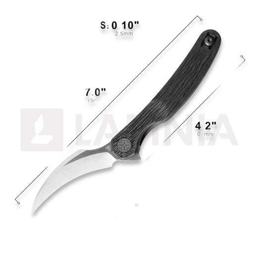 Сгъваем нож Cavol Mantis C09 Black Grooved Titanium