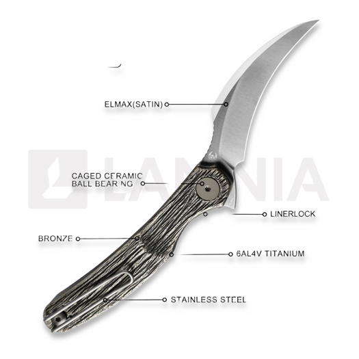 Couteau pliant Cavol Mantis C09 Bronze Grooved Titanium