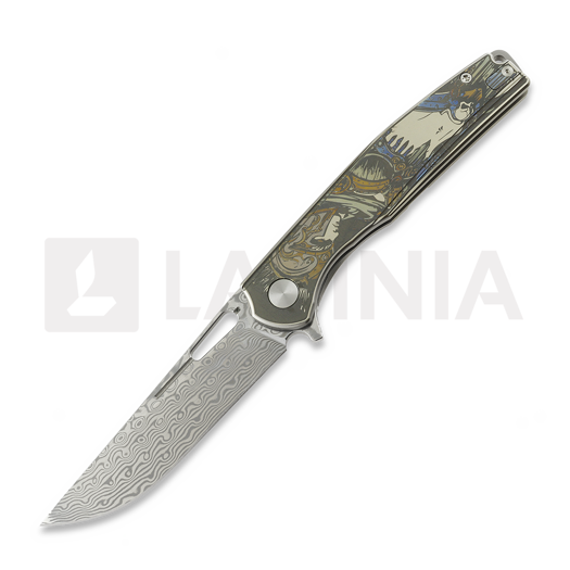 Liigendnuga CH Knives Blast - Damascus - Titanium