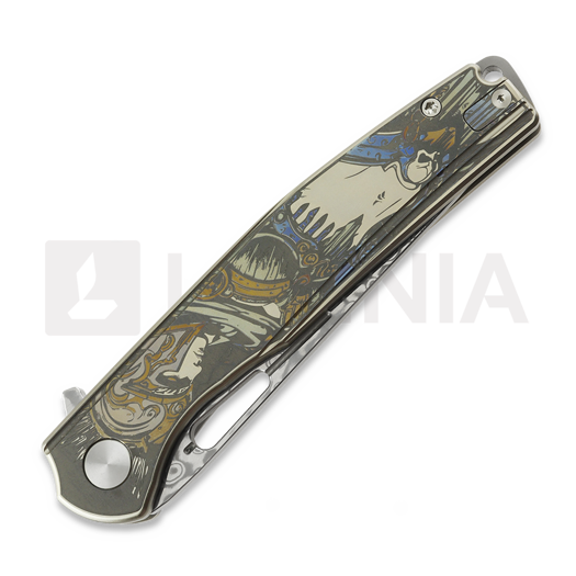 CH Knives Blast - Damascus - Titanium kääntöveitsi