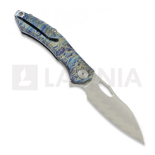 CH Knives Cupra-BL - Damascus - Titanium folding knife