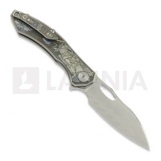 CH Knives Cupra-SL - Damascus - Titanium folding knife
