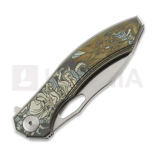 CH Knives Cupra-SL - Damascus - Titanium kääntöveitsi