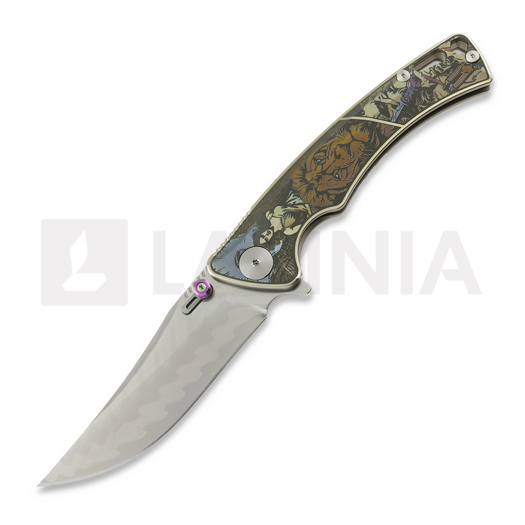 Skladací nôž CH Knives Otoman - Damascus - Titanium