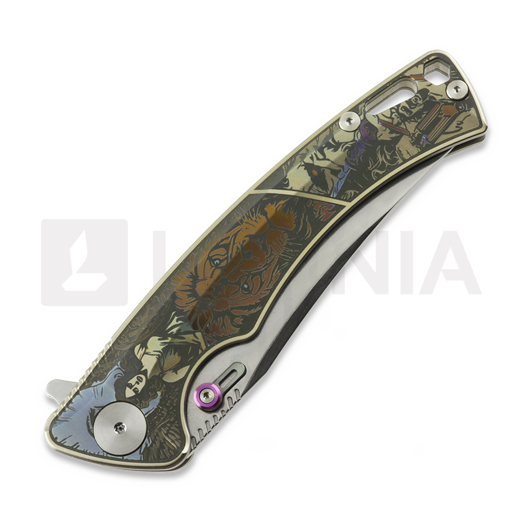 CH Knives Otoman - Damascus - Titanium folding knife