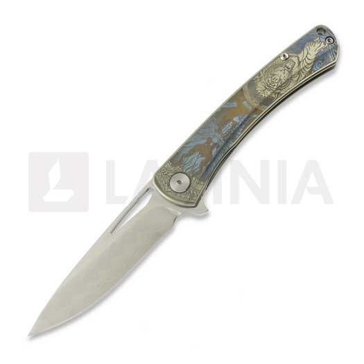 CH Knives Vexor - Damascus - Titanium kääntöveitsi