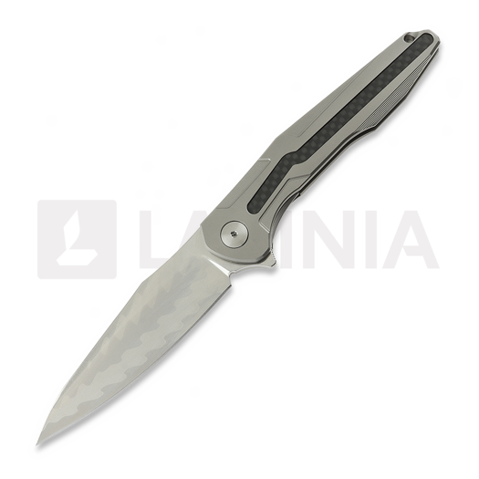 Nóż składany CH Knives Wartex-SL - Damascus - Titanium + CF