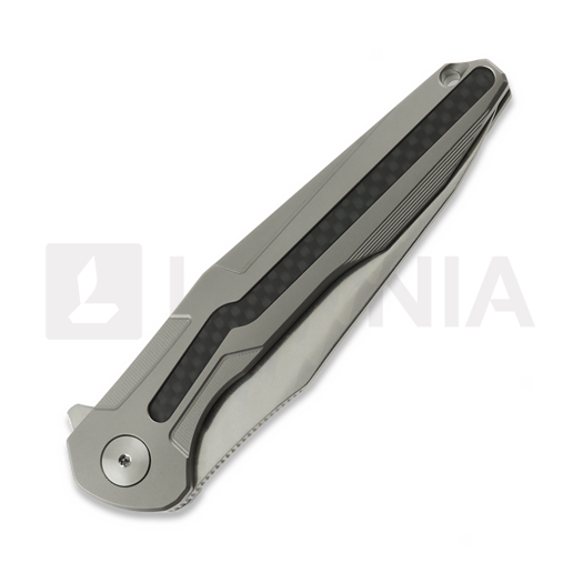 CH Knives Wartex-SL - Damascus - Titanium + CF kääntöveitsi