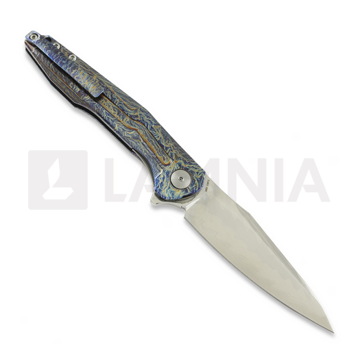Navalha CH Knives Wartex-SL - Damascus - Titanium Flaming + CF