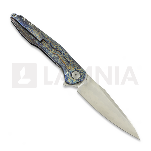 Coltello pieghevole CH Knives Wartex-SL - Damascus - Titanium Flaming + CF