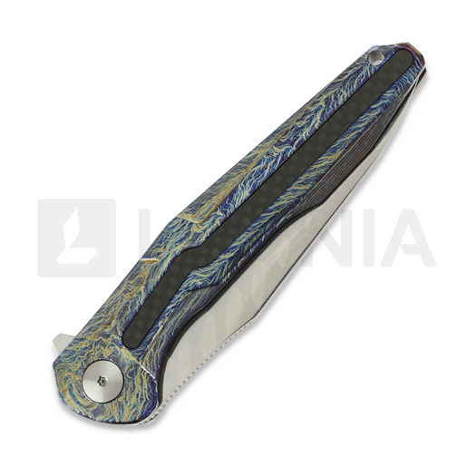 Navalha CH Knives Wartex-SL - Damascus - Titanium Flaming + CF