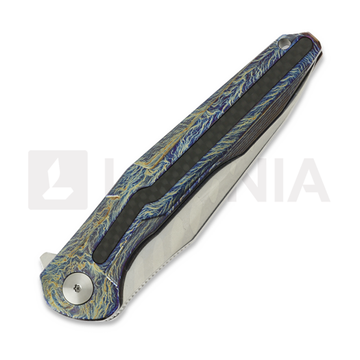CH Knives Wartex-SL - Damascus - Titanium Flaming + CF folding knife