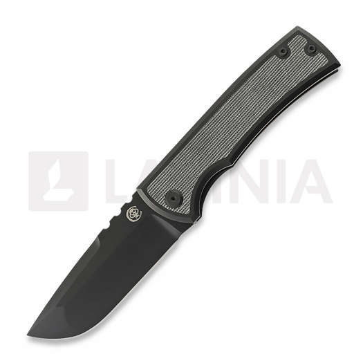 Chaves Knives Redencion 229 Kickstop Drop Point 접이식 나이프, black micarta