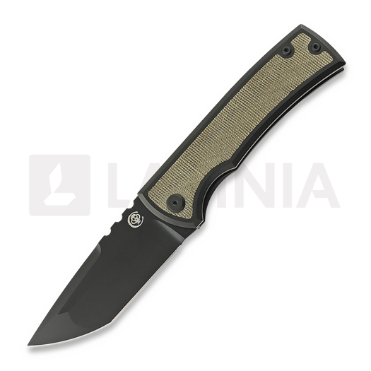 Chaves Knives Redencion 229 Kickstop Tanto foldekniv, green micarta