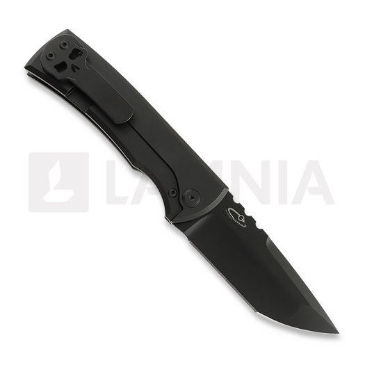 Chaves Knives Redencion 229 Kickstop Tanto folding knife, green micarta