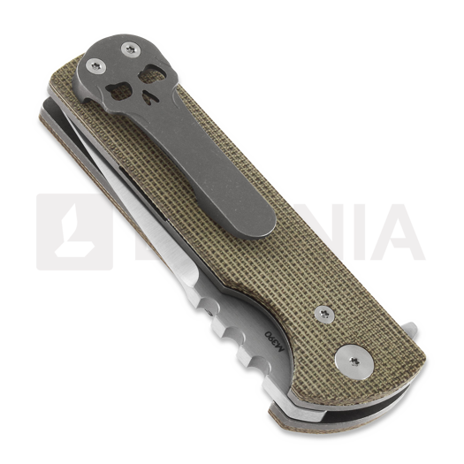 Chaves Knives T.A.K folding knife, green micarta, drop point