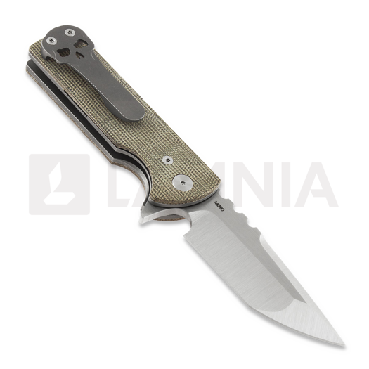 Chaves Knives T.A.K folding knife, green micarta, tanto