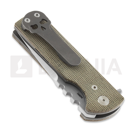 Chaves Knives T.A.K folding knife, green micarta, tanto