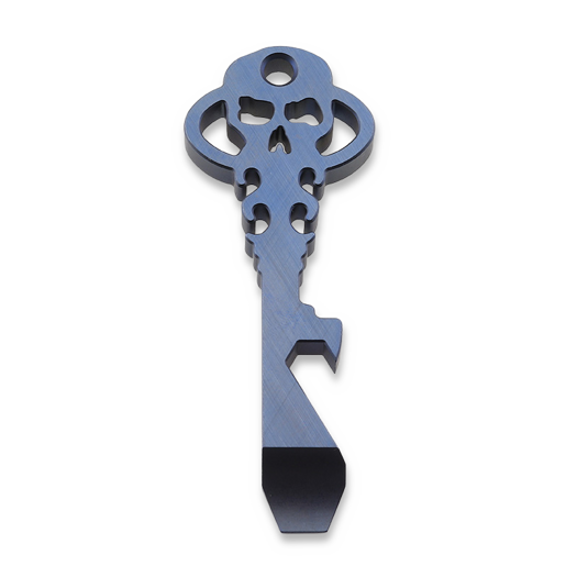 Chaves Knives Titanium Crosshatch Blue Ano