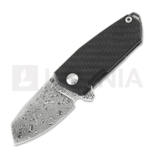 Cheburkov Bulldog Light Damascus 折叠刀, Carbon Fiber