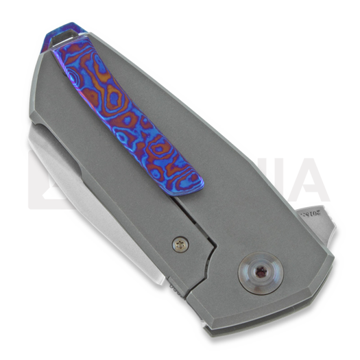 Cheburkov Bulldog M390 Timascus clip and spacer sulankstomas peilis