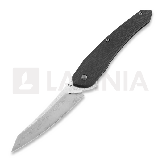 Cheburkov Cobra Damascus kääntöveitsi, carbon fibre