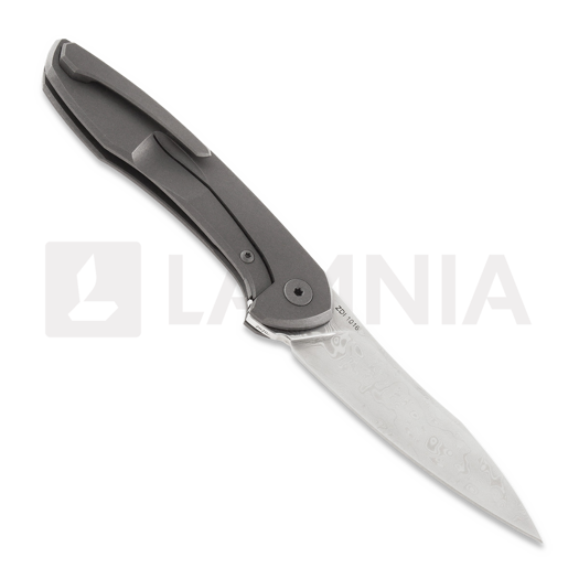 Cheburkov Mini Russkiy Damascus sulankstomas peilis, Titanium