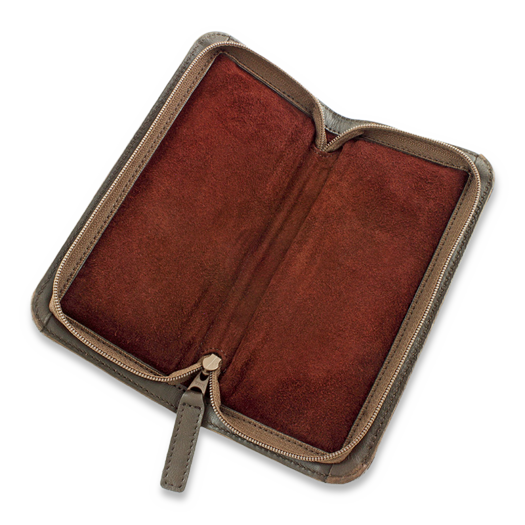 Cheburkov Padded leather pouch brown