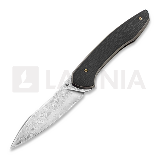 Navaja Cheburkov Russkiy Damascus, black carbon fibre