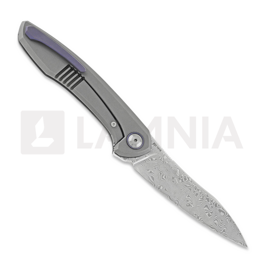 Coltello pieghevole Cheburkov Russkiy Damascus, purple pivot